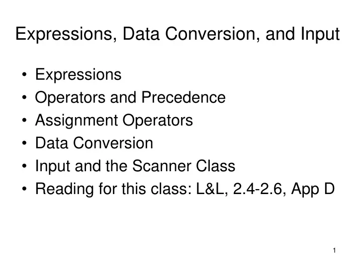 expressions data conversion and input