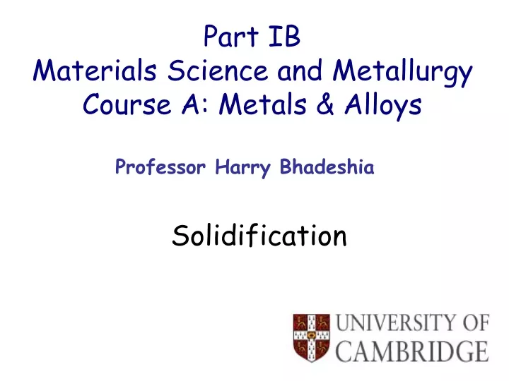 part ib materials science and metallurgy course