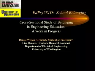 EdPsy581D:  School Belonging