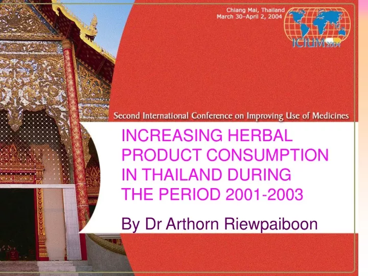 increasing herbal product consumption in thailand