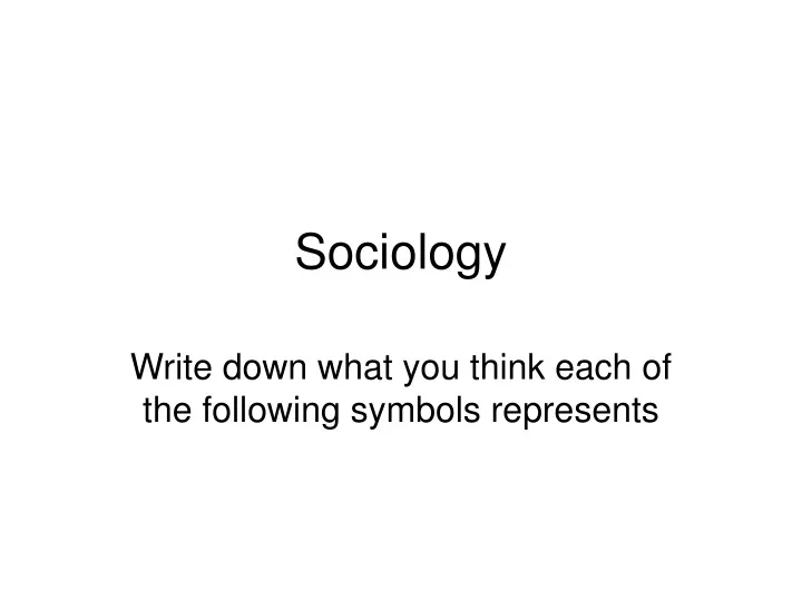 sociology