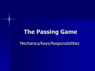 The Passing Game