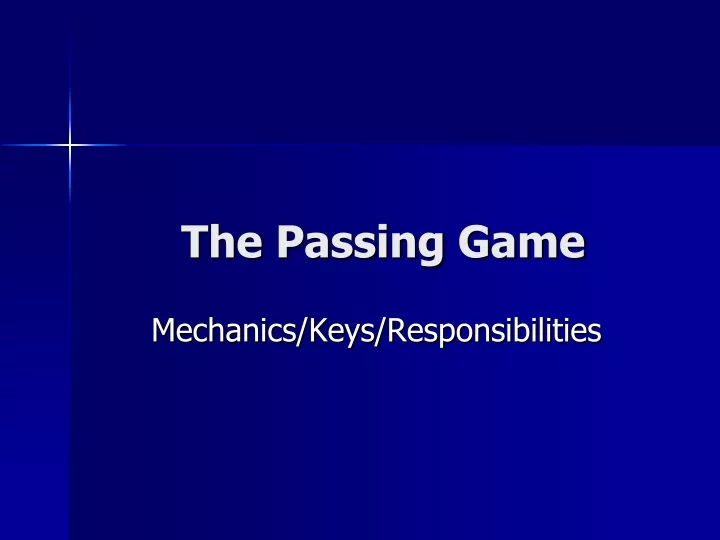 the passing game