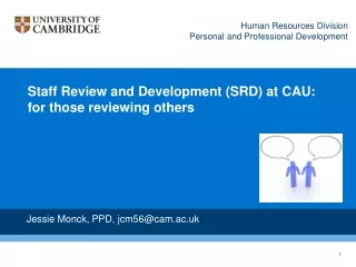 Staff Review and Development (SRD) at CAU:  for those reviewing others
