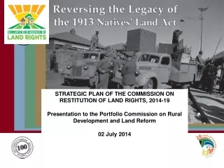 STRATEGIC PLAN OF THE COMMISSION ON RESTITUTION OF LAND RIGHTS, 2014-19