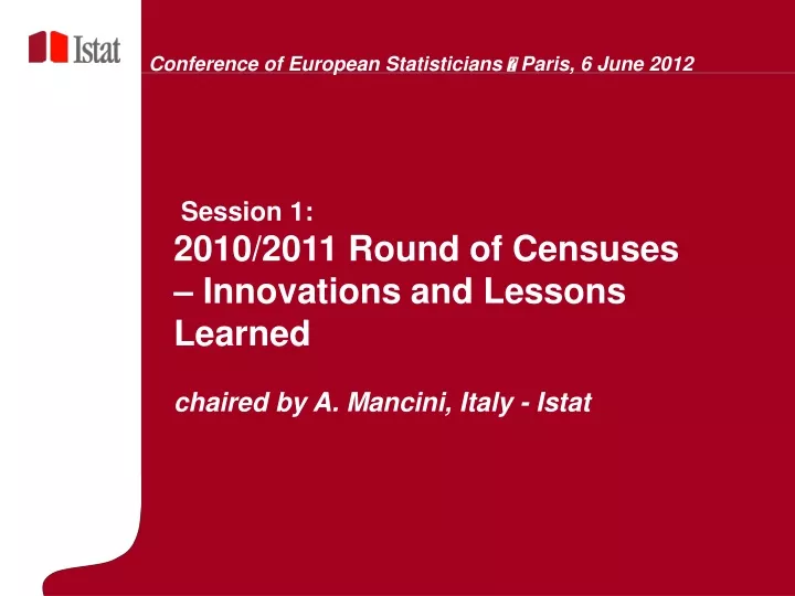 conference of european statisticians paris 6 june