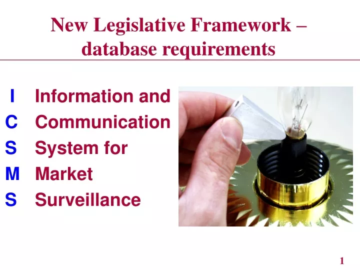 new legislative framework database requirements