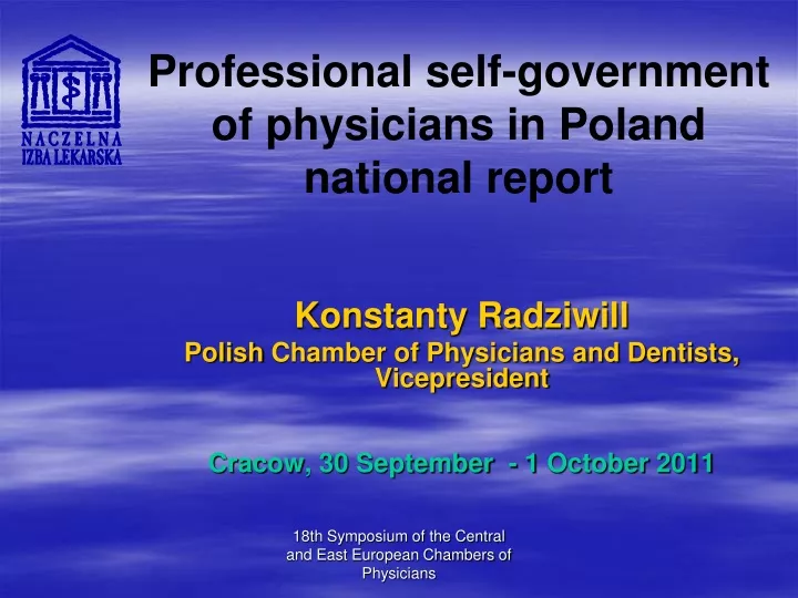 professional self government of physicians in poland national report