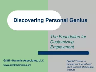 Discovering Personal Genius