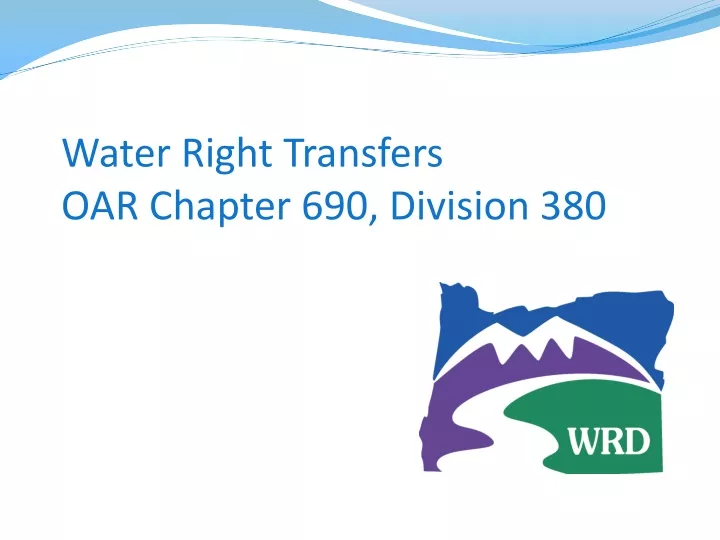 water right transfers oar chapter 690 division 380