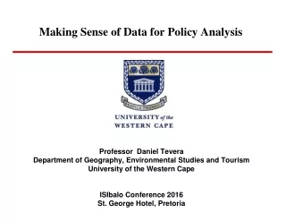 Making Sense of Data for Policy Analysis