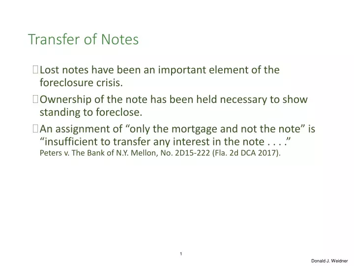 transfer of notes