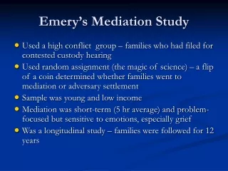 Emery’s Mediation Study