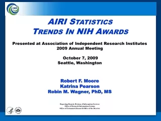 AIRI Statistics Trends In NIH Awards Presented at Association of Independent Research Institutes