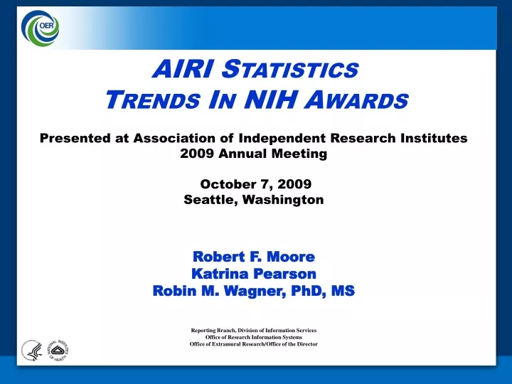 airi statistics trends in nih awards presented