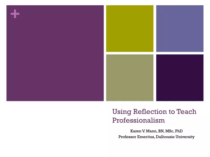 using reflection to teach professionalism