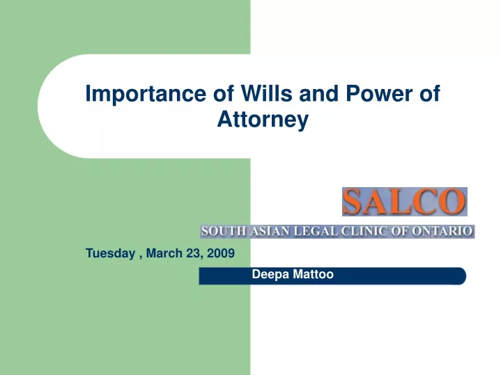 importance of wills and power of attorney