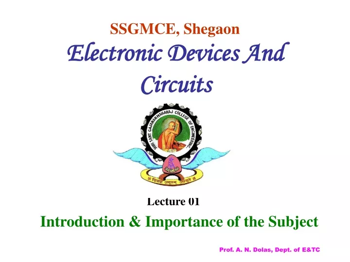 ssgmce shegaon electronic devices and circuits