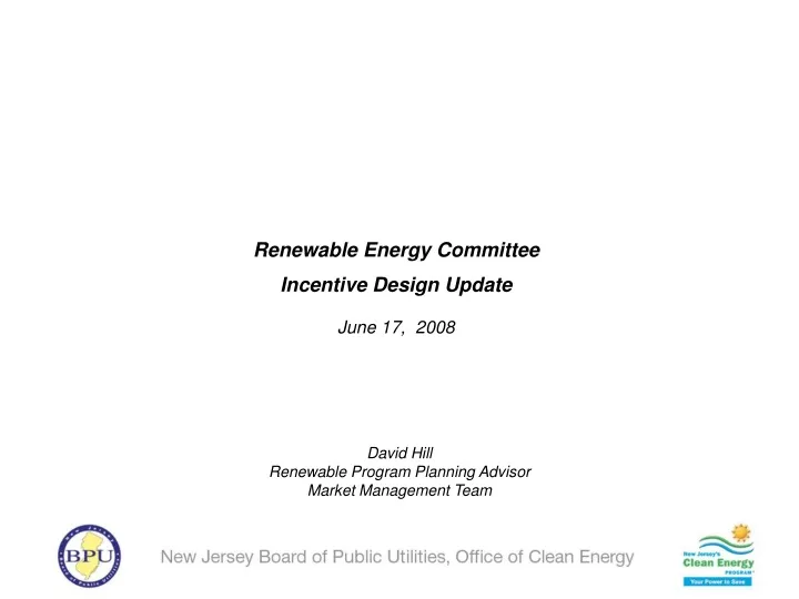 renewable energy committee incentive design