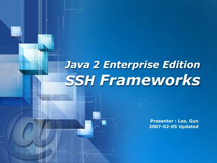 java 2 enterprise edition ssh frameworks
