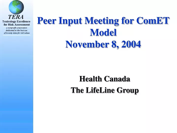 peer input meeting for comet model november 8 2004