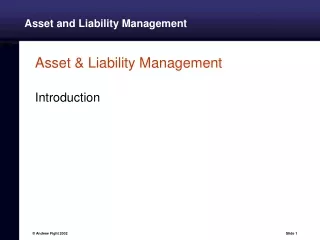 Asset &amp; Liability Management