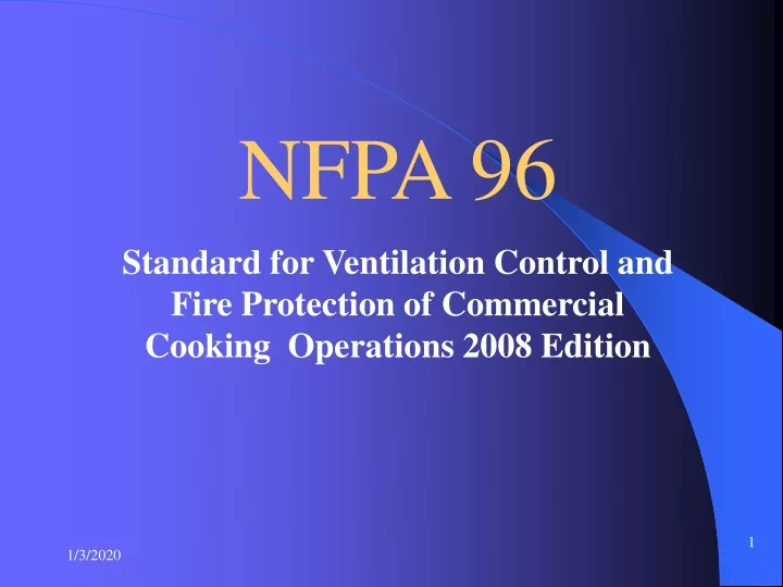 nfpa 96 standard for ventilation control and fire