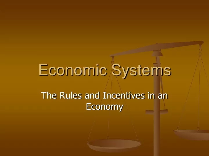 economic systems