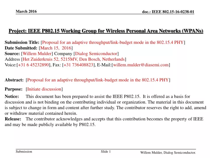 project ieee p802 15 working group for wireless