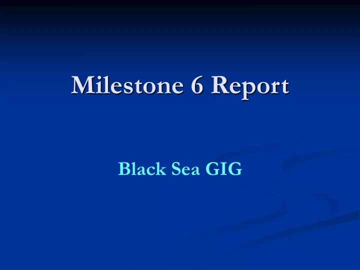 milestone 6 report
