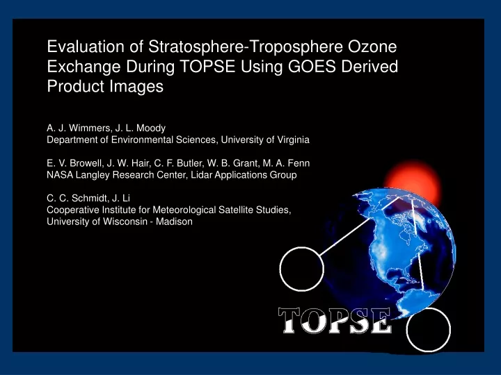 evaluation of stratosphere troposphere ozone