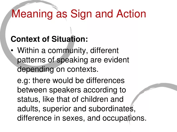 meaning as sign and action