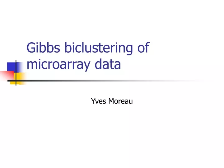 gibbs biclustering of microarray data