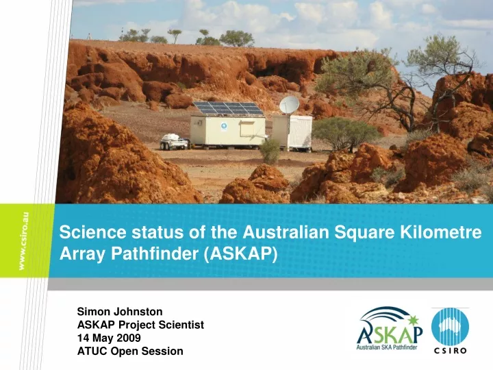 science status of the australian square kilometre array pathfinder askap