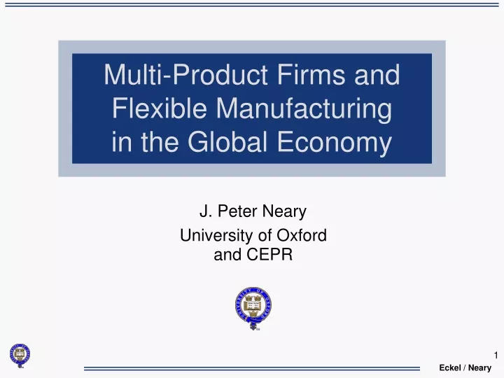 multi product firms and flexible manufacturing