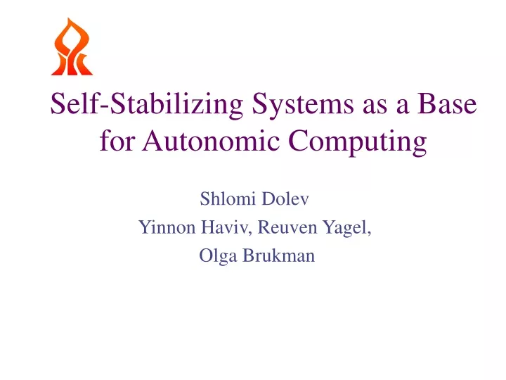 self stabilizing systems as a base for autonomic computing