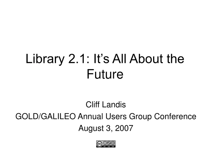 library 2 1 it s all about the future