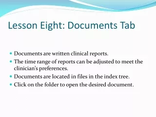 Lesson Eight: Documents Tab