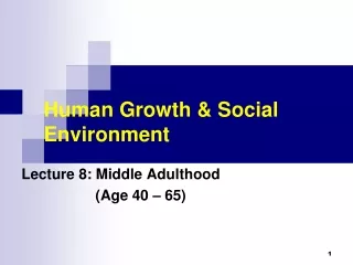 Human Growth &amp; Social Environment