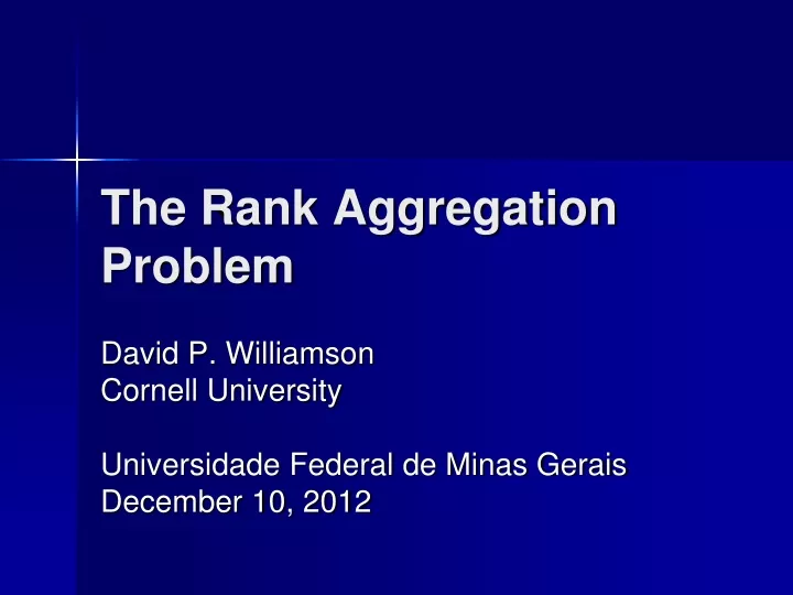 the rank aggregation problem
