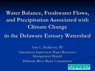 Amy L. Shallcross, PE Operations Supervisor, Water Resources Management Branch