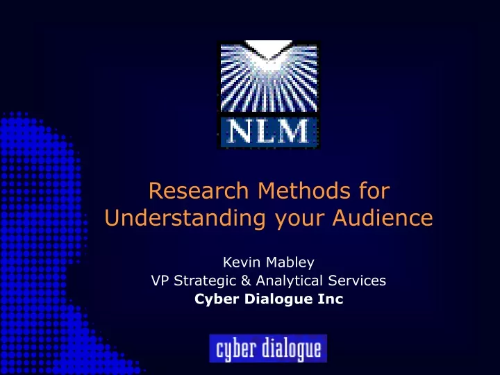 research methods for understanding your audience