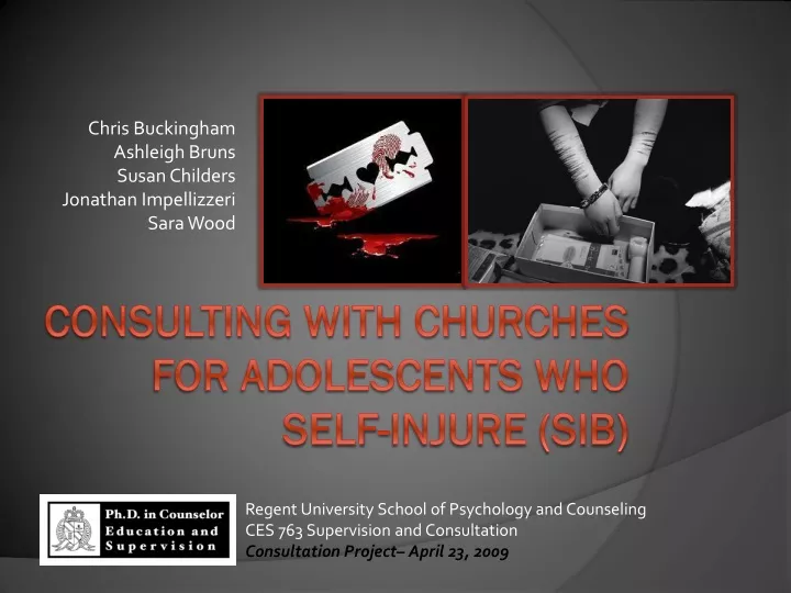 consulting with churches for adolescents who self injure sib