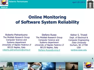 Online Monitoring  of Software System Reliability