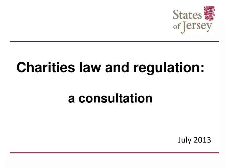 charities law and regulation a consultation