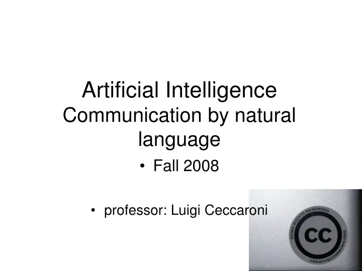 artificial intelligence communication by natural language