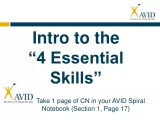 Intro to the  “4 Essential Skills”