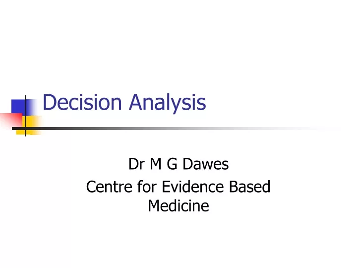 decision analysis