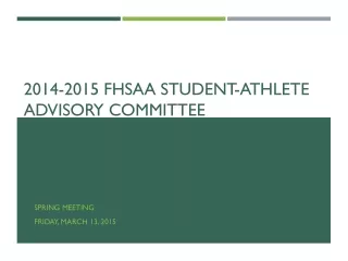 2014-2015 FHSAA Student-Athlete Advisory Committee