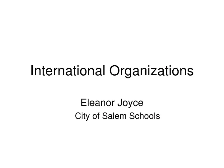 international organizations